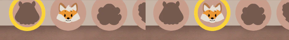 Menu character selection