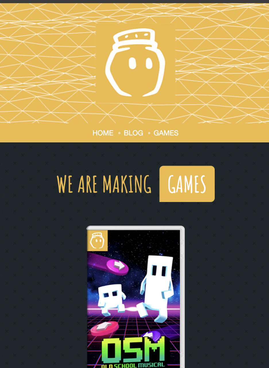 screenshot of the old website