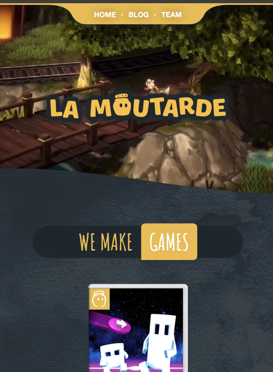 screenshot of the actual website